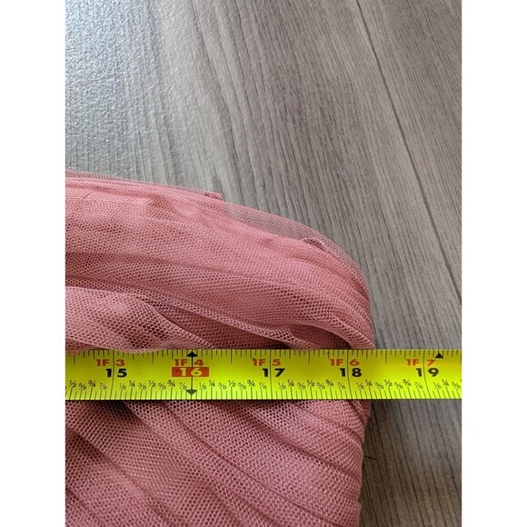 Amsale Pink Mesh Tulle Sleeveless Gown With Plunging Neckline & Sheer Back Size - Picture 6 of 6